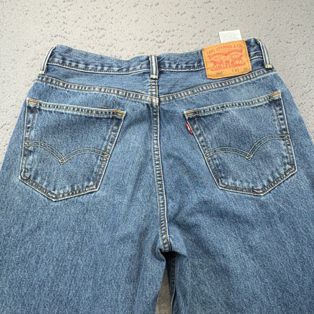 Levi's 560 Jeans Mens 33x30 Blue Comfort Fit Loose Tapered Leg Baggy Denim - Picture 2 of 13